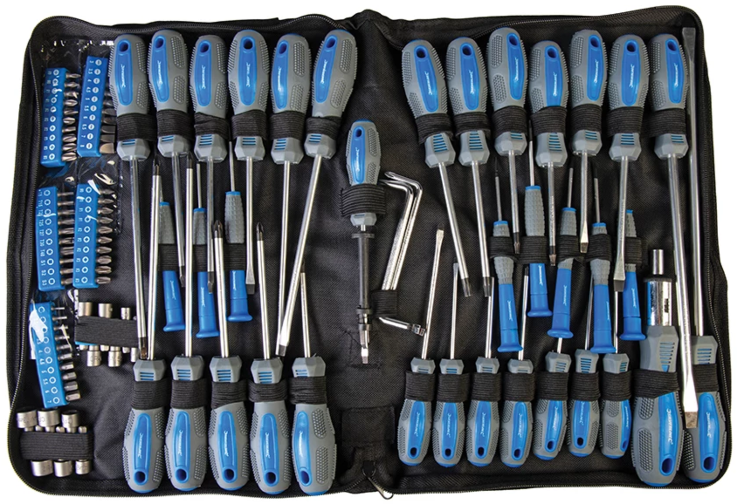 Silverline  Schraubendreher Set, 100-teilig    Handwerkzeuge mit ergonomischen Weichgriffen