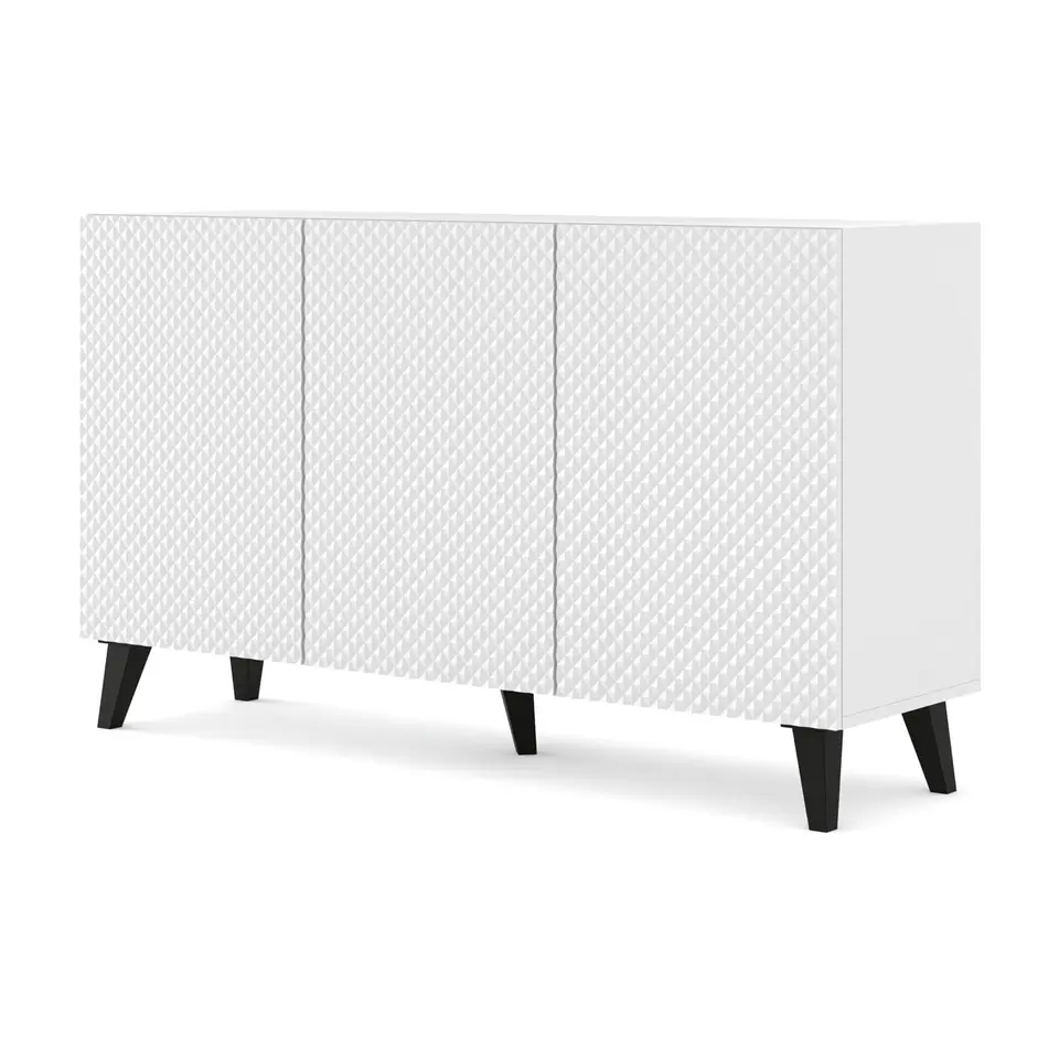 Dressoir Ravenna PC 150 3D glanzend wit (fronten) deuren gefreesd