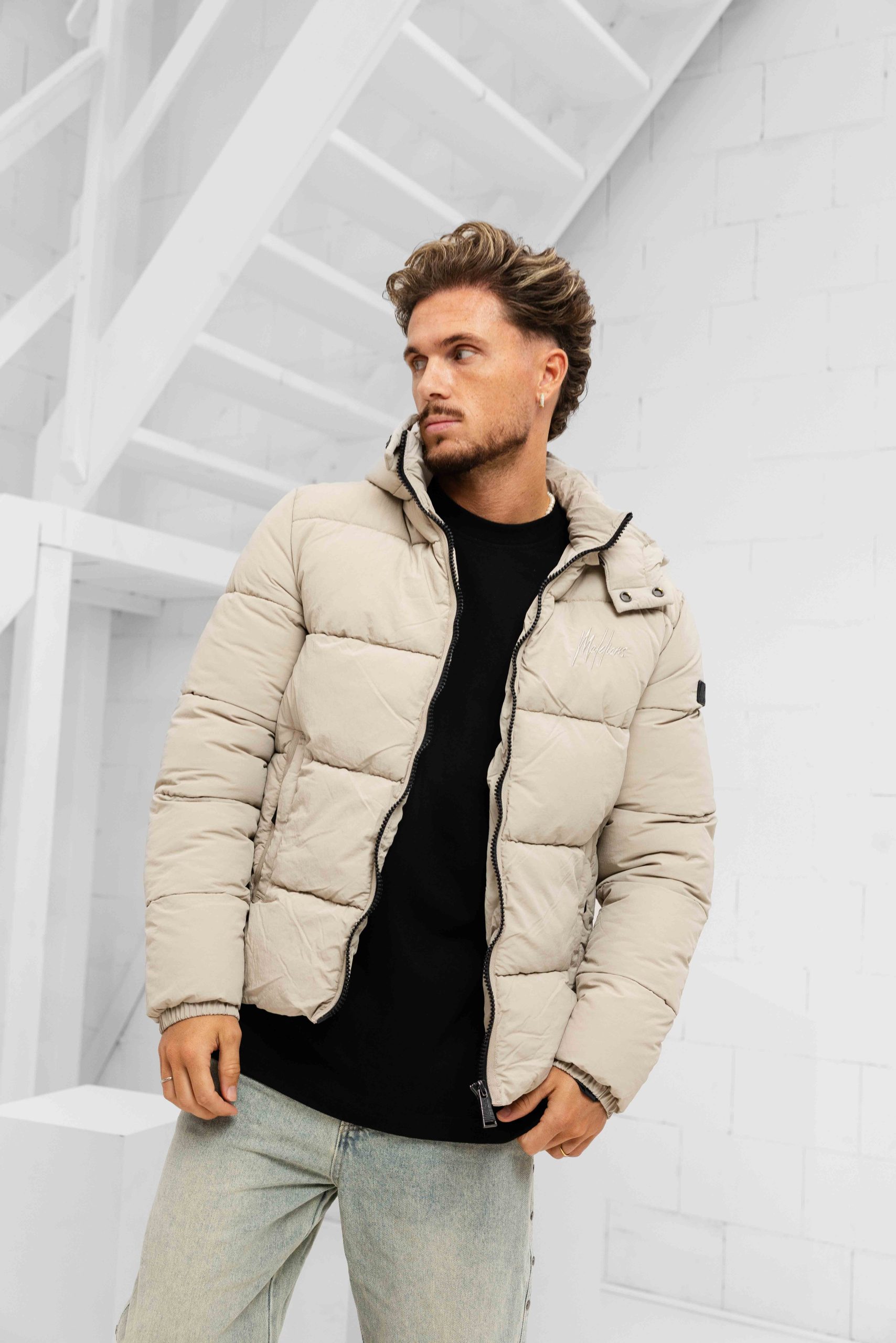 Malelions Donn Puffer Winterjas Heren Beige