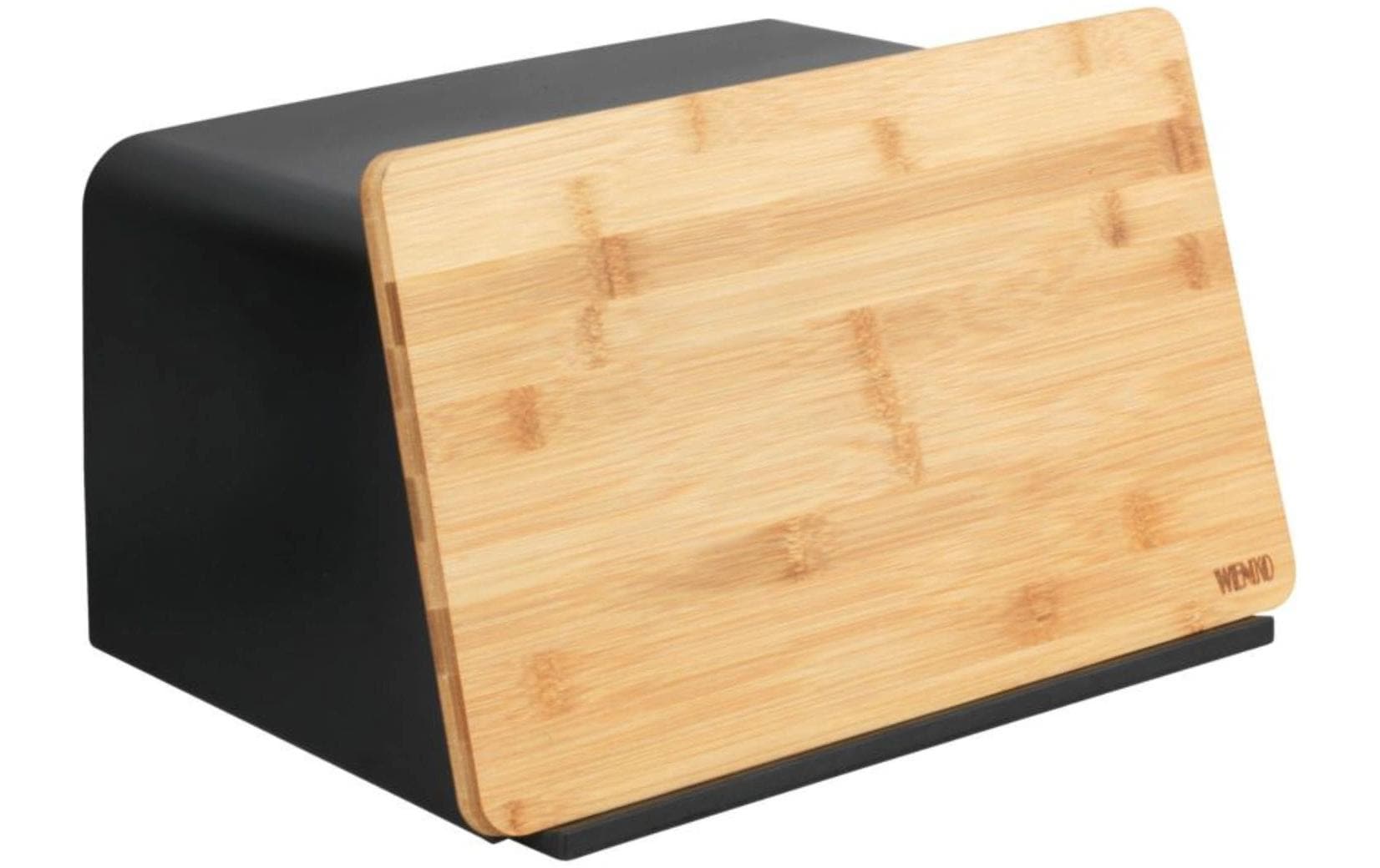 Brotkasten Kubo SchwarzBrotbox mit integriertem Bambusschneidebrett