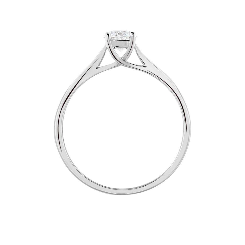 Bague Solitaire Fiona Or Blanc Diamant Synthetique