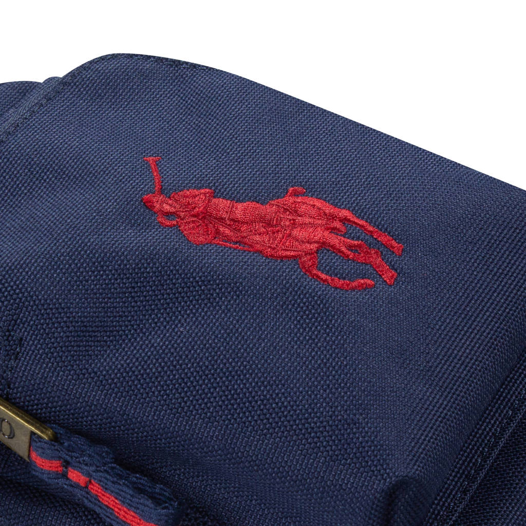 crossbody tas met logo donkerblauw/rood