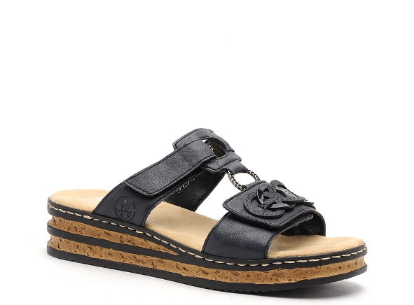 Rieker mules et sabots plats femme 62936 bleu
