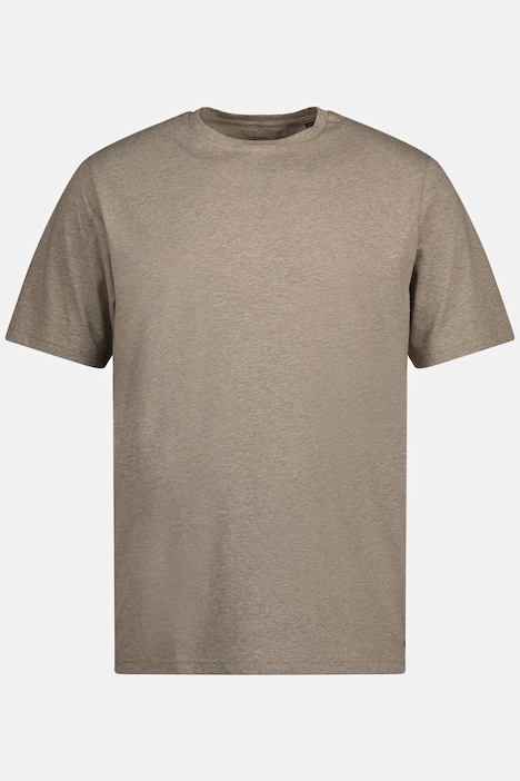 T-Shirt, Halbarm, Melange-Jersey, Rundhals, gerundeter Saum, bis 8 XL