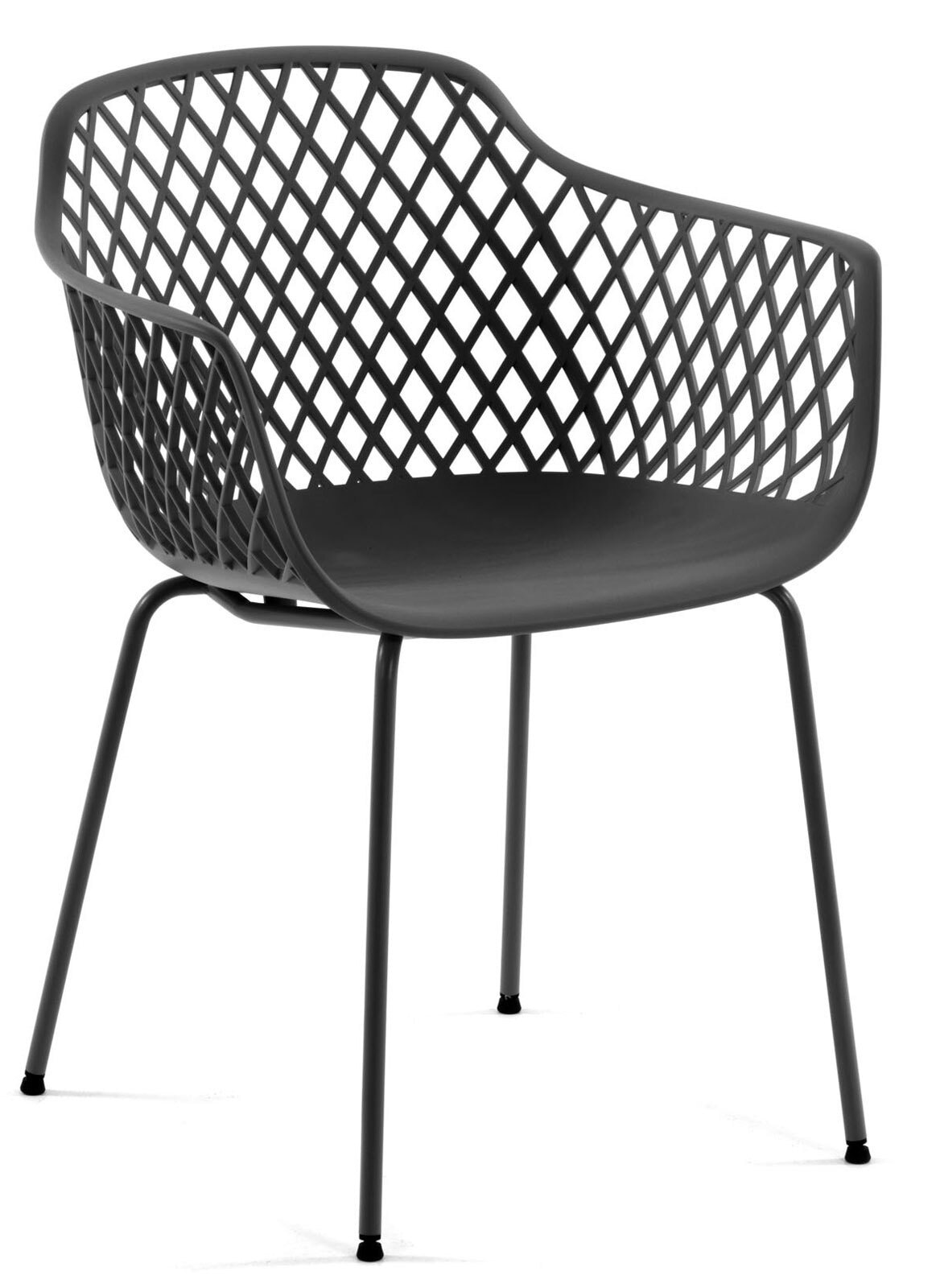 Kave Home Outdoor Esszimmerstuhl QUINN 4er Set schwarz