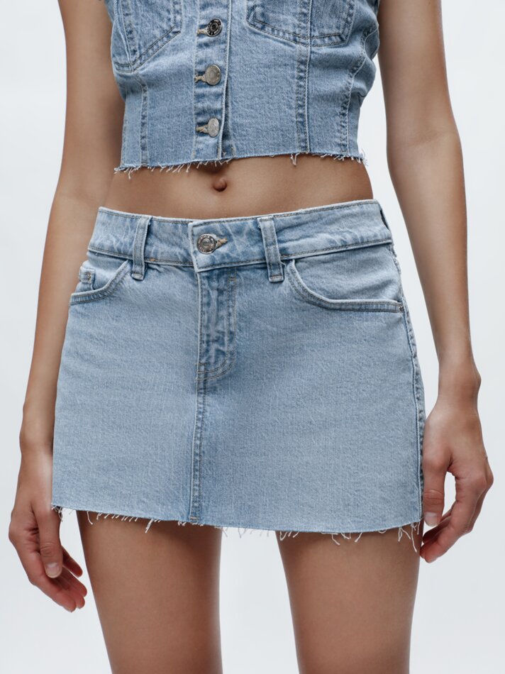 Minissaia jeans - Azul claro