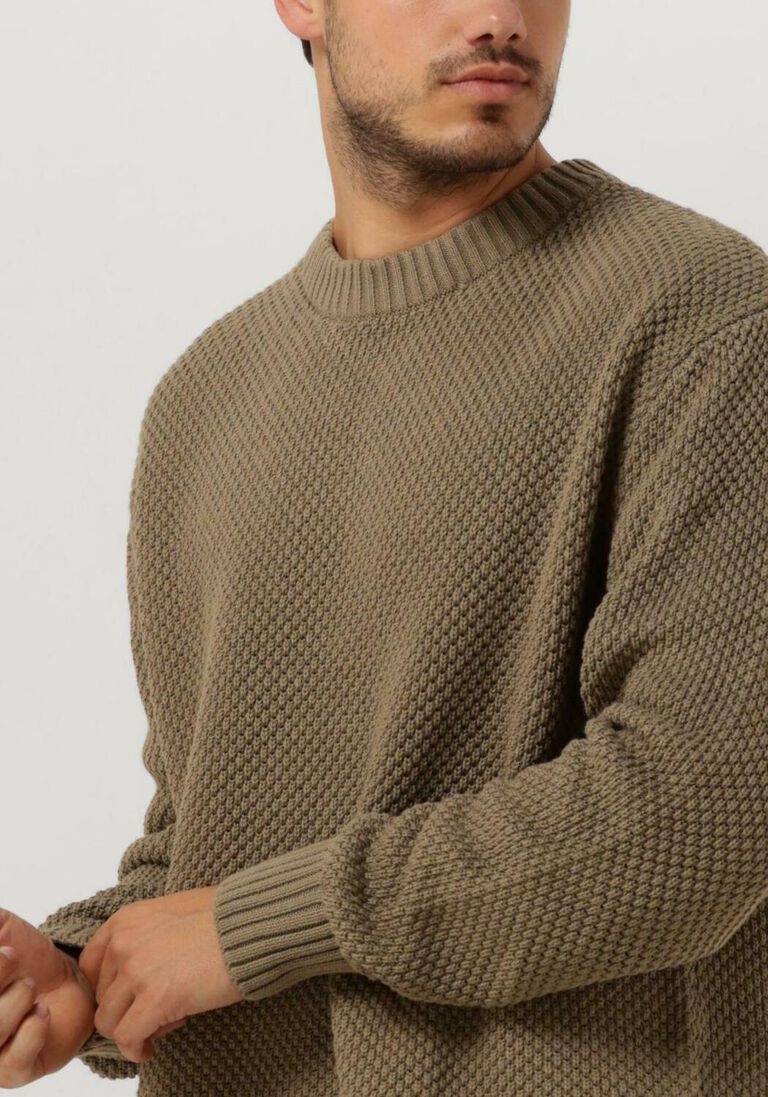 SELECTED HOMME groene selected homme trui slhbert relaxed ls knit