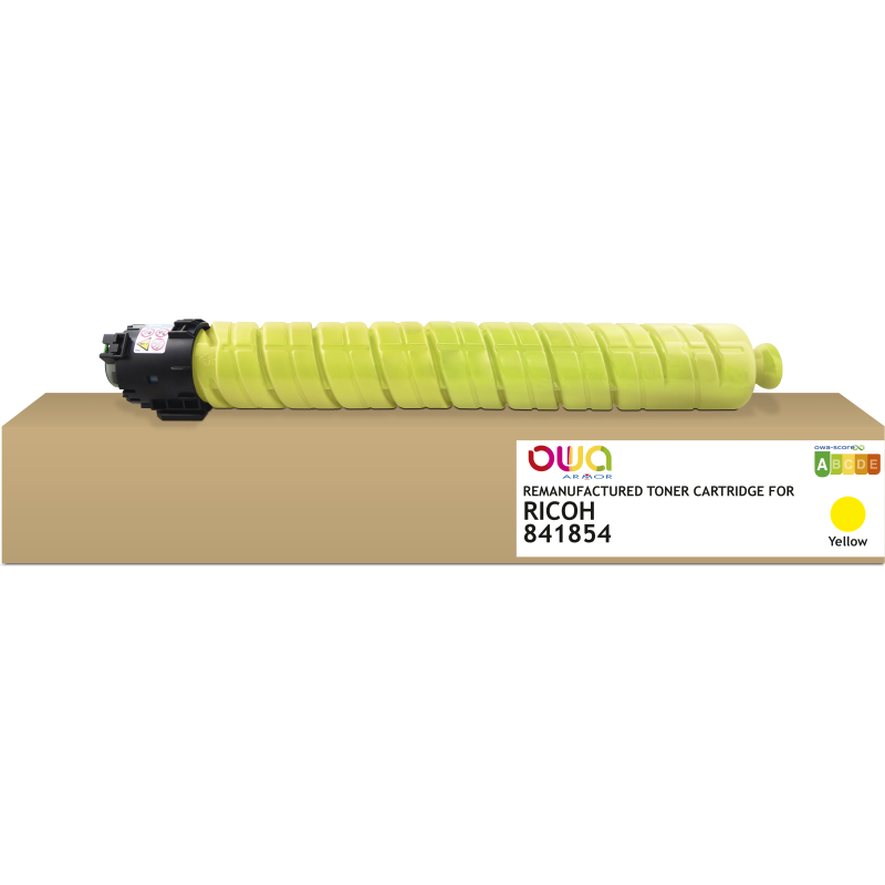 Toner remanufacturé OWA - standard - Jaune - pour RICOH 841854