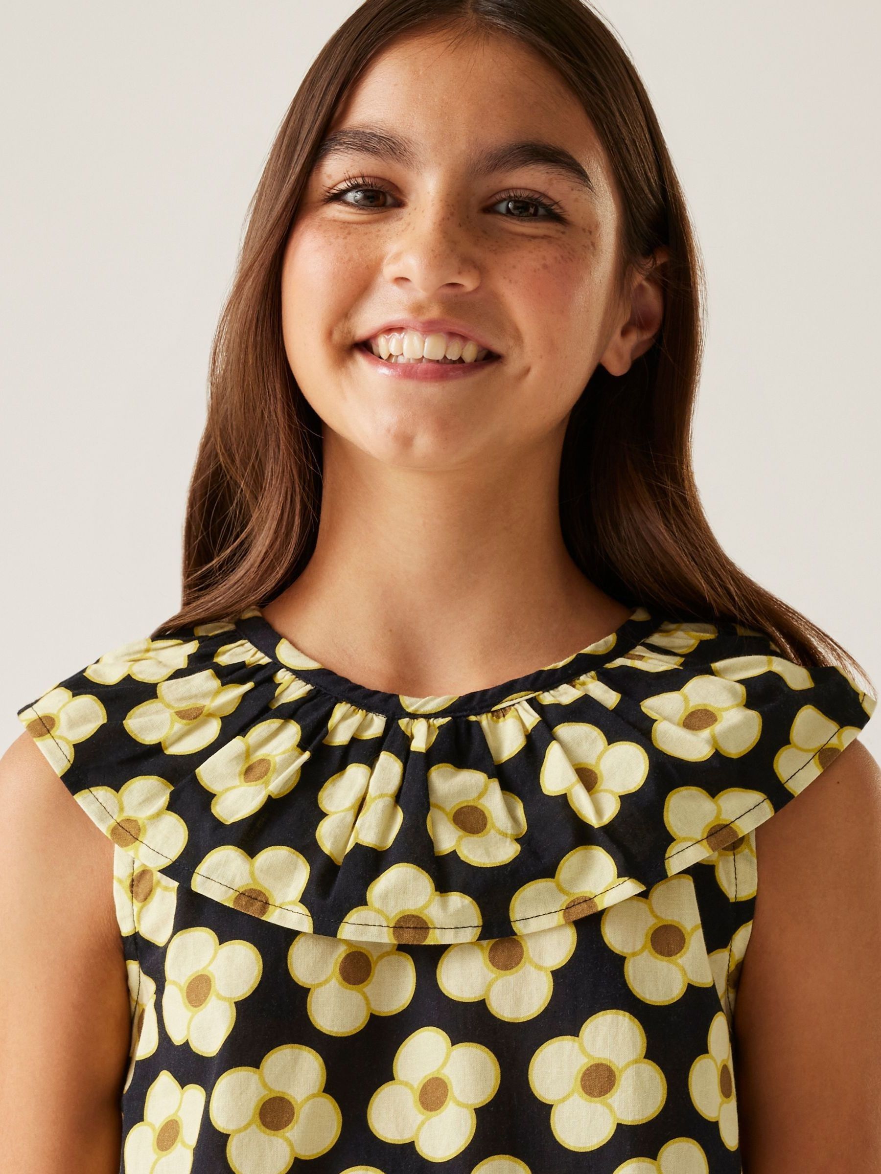 Zwart geel - Regatta Girls 100% Cotton Orla Kiely Playsuit