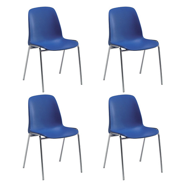 4 chaises coques Séléna bleues
