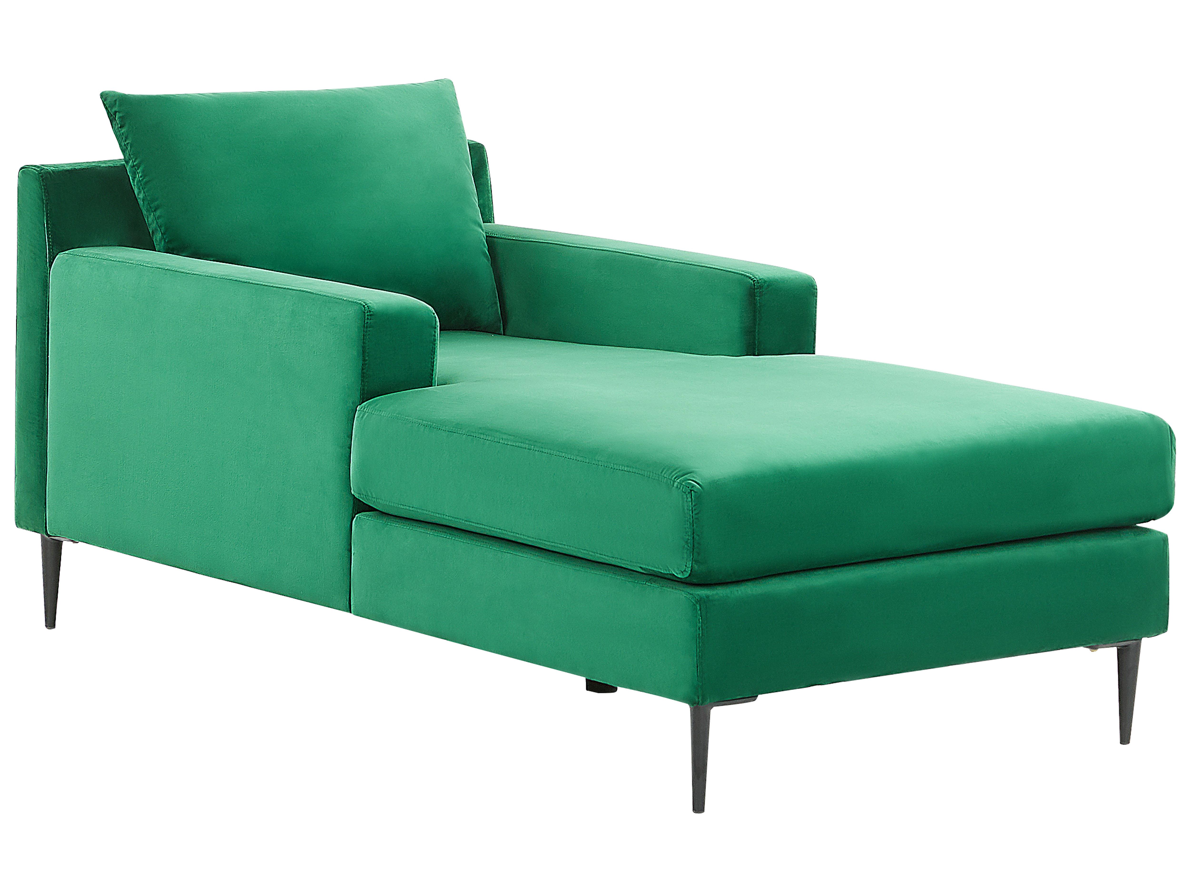 Chaise longue GUERET Fluweel Groen