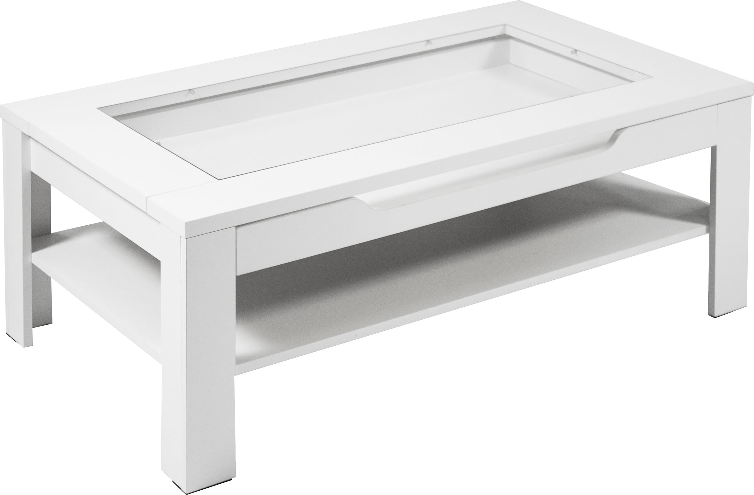 byLIVING Couchtisch »Ralph« Breite 110 cm, mit Glaseinsatz und Schubkasten