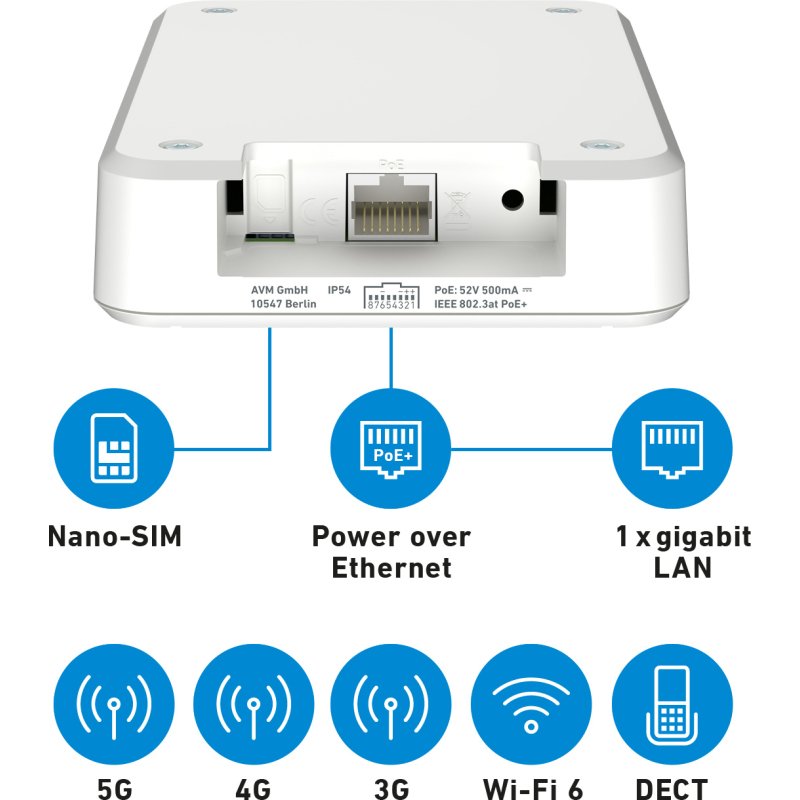 Box FRITZ! 6860 5G Edition International routeur sans fil Gigabit Ethernet Bi-bande (2,4 GHz / 5 GHz)