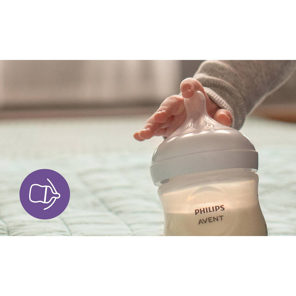 Voorkeur voor oude speenNatural Response Babyfles 2x 260 ml 1M+ Snelheid-3 speen SCY903/02