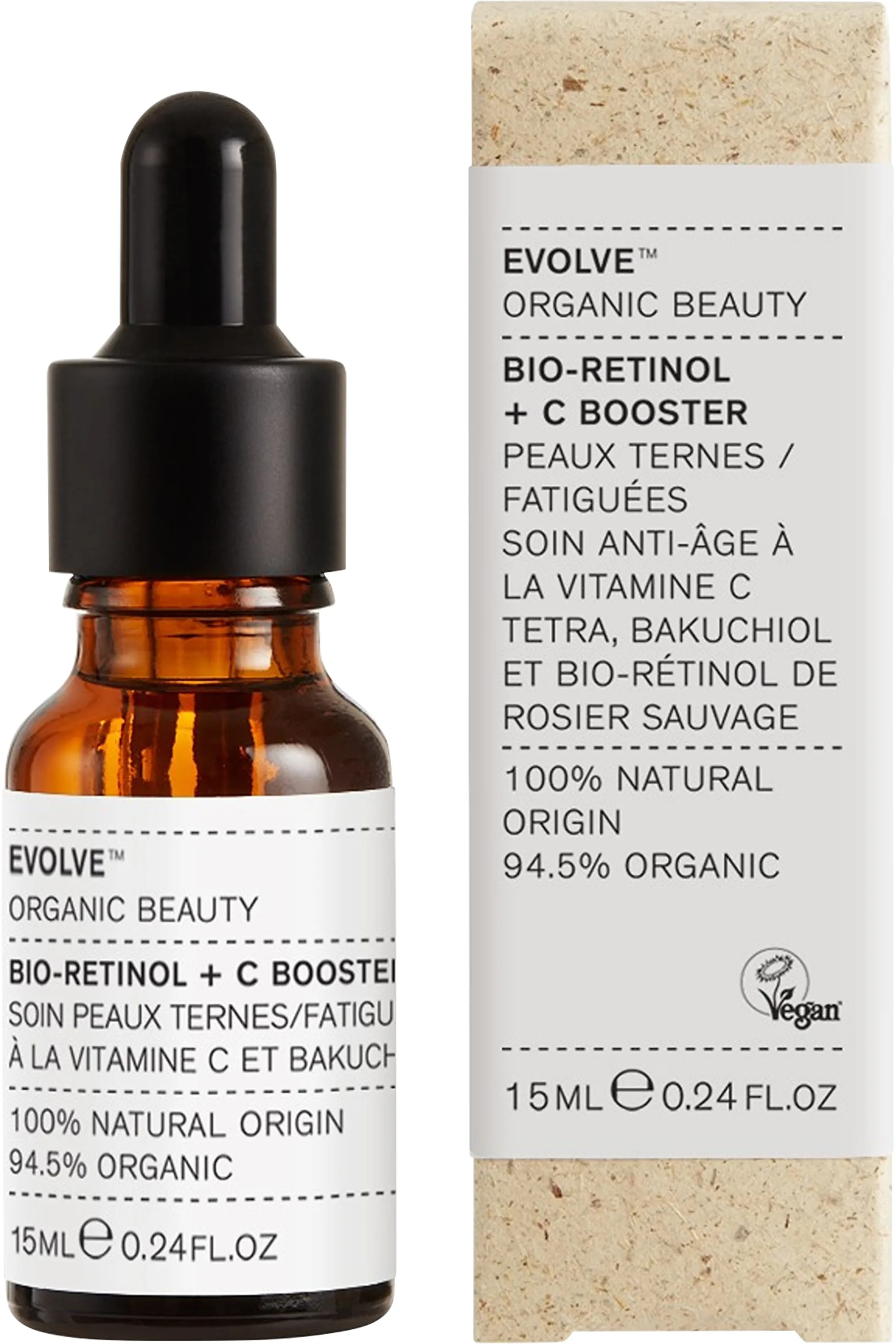 Evolve Beauty Huile visage éclat Bio-Retinol + C Booster-15 ml