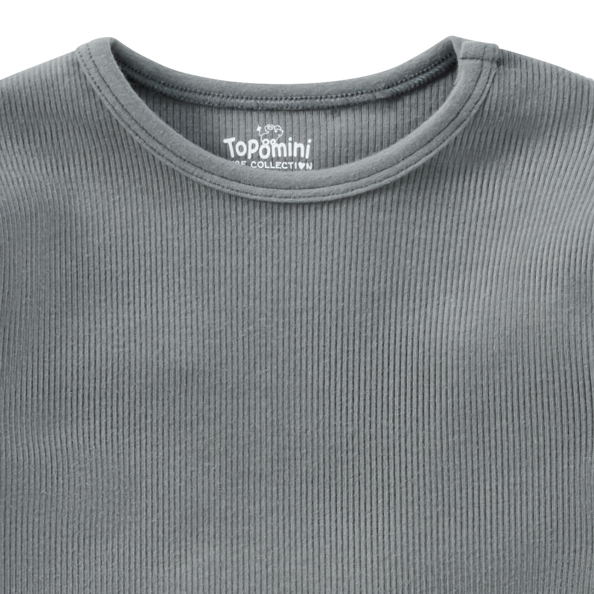 Topomini Pure Collection Baby Langarmshirt mit Rippstruktur grau