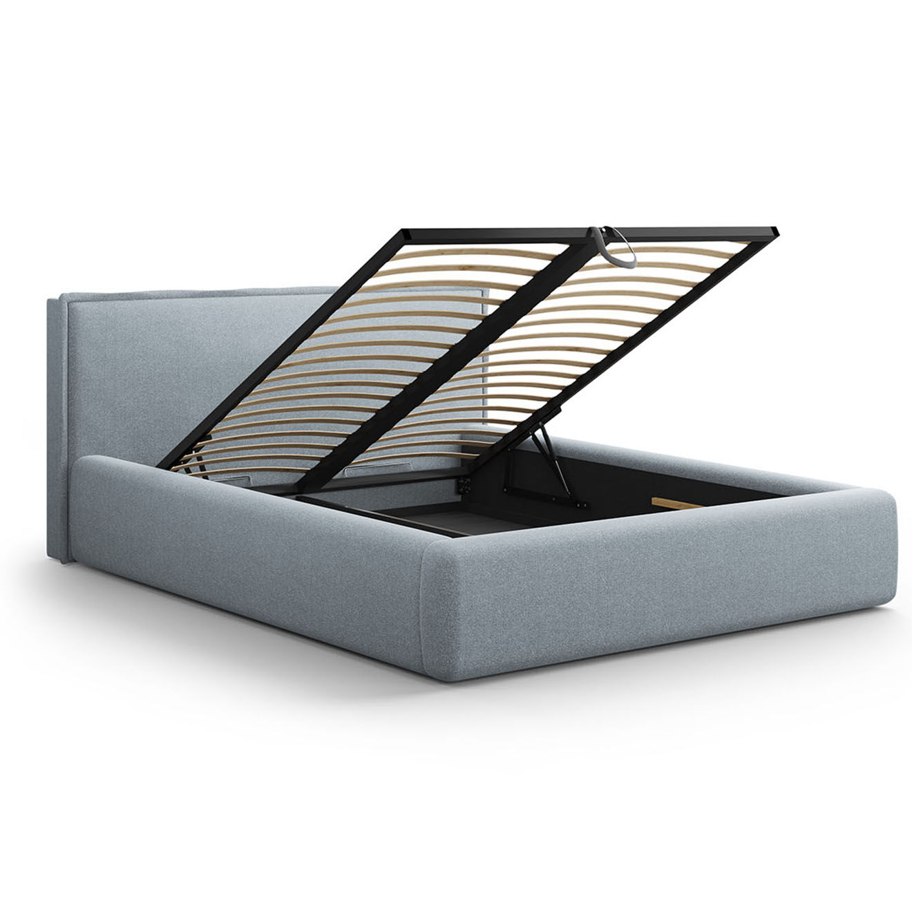 Maison Héritage Lit avec coffre de rangement Tena bleu clair - 230x205x100 cm