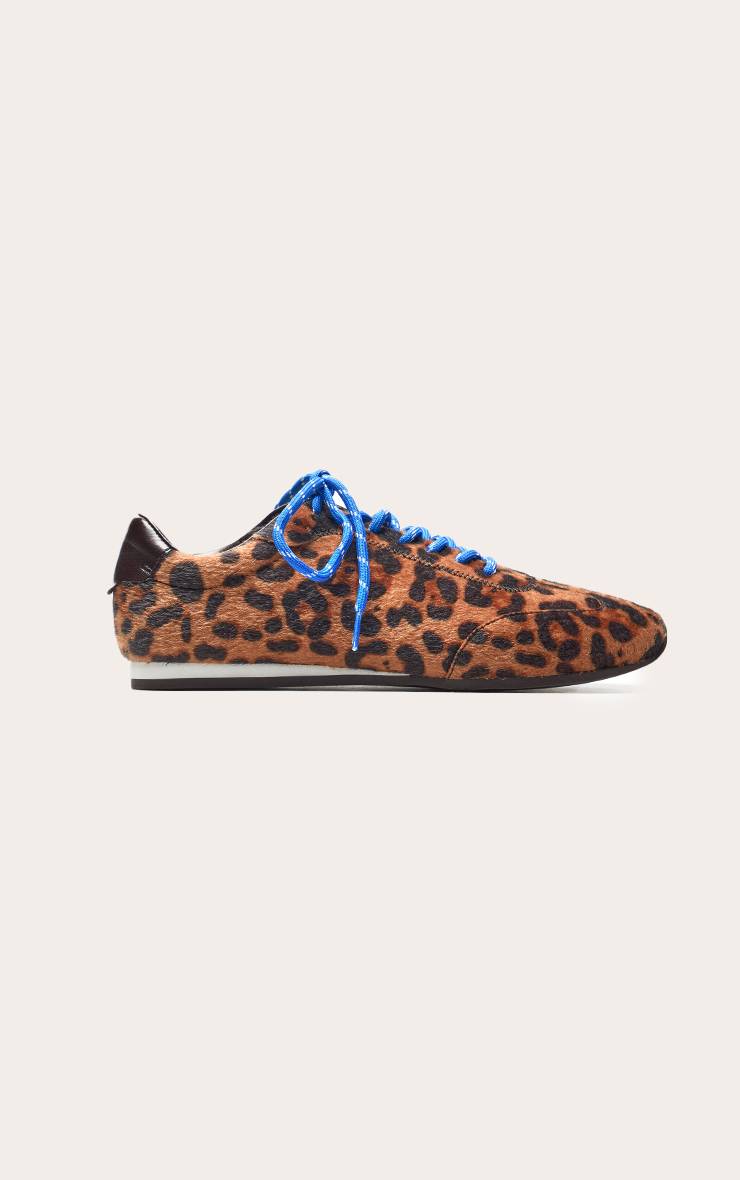 Léopard Baskets À Lacets Contrastés En Synthétique