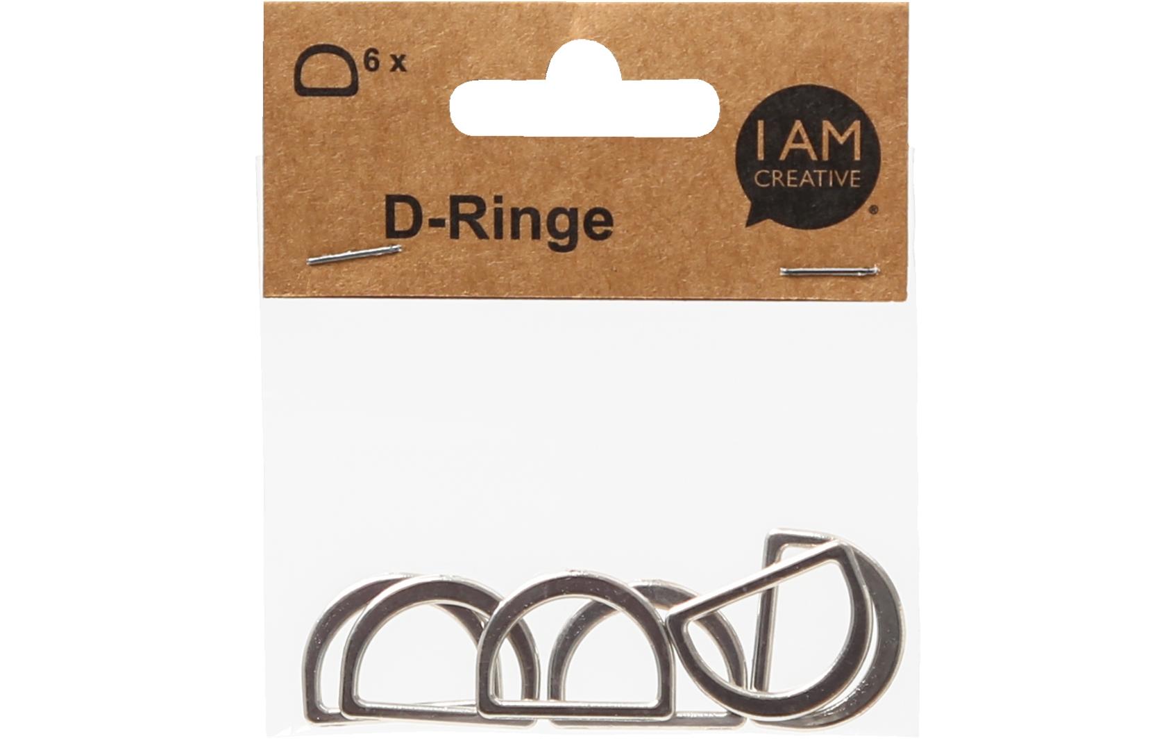 Anhänger D-Ring flach 25 x 20 mm, 6 StückHalbringe zum gestalten von Dekorationen