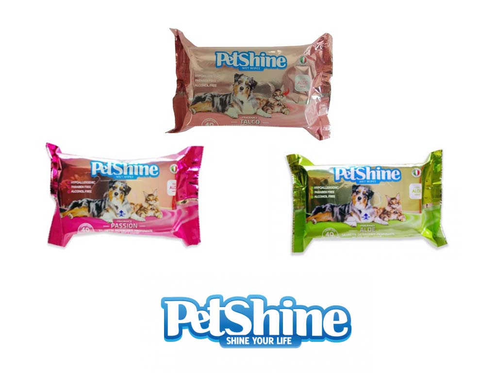 TOALHITAS PARA CÃO PETSHINE PASSION PACK 40 UNIDADES