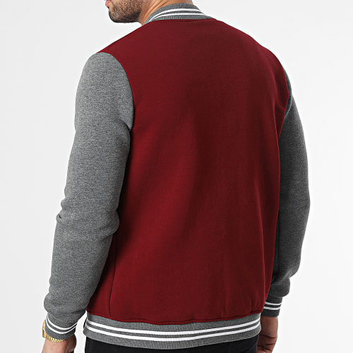 Veste Teddy 9125 Bordeaux Gris Anthracite Chiné