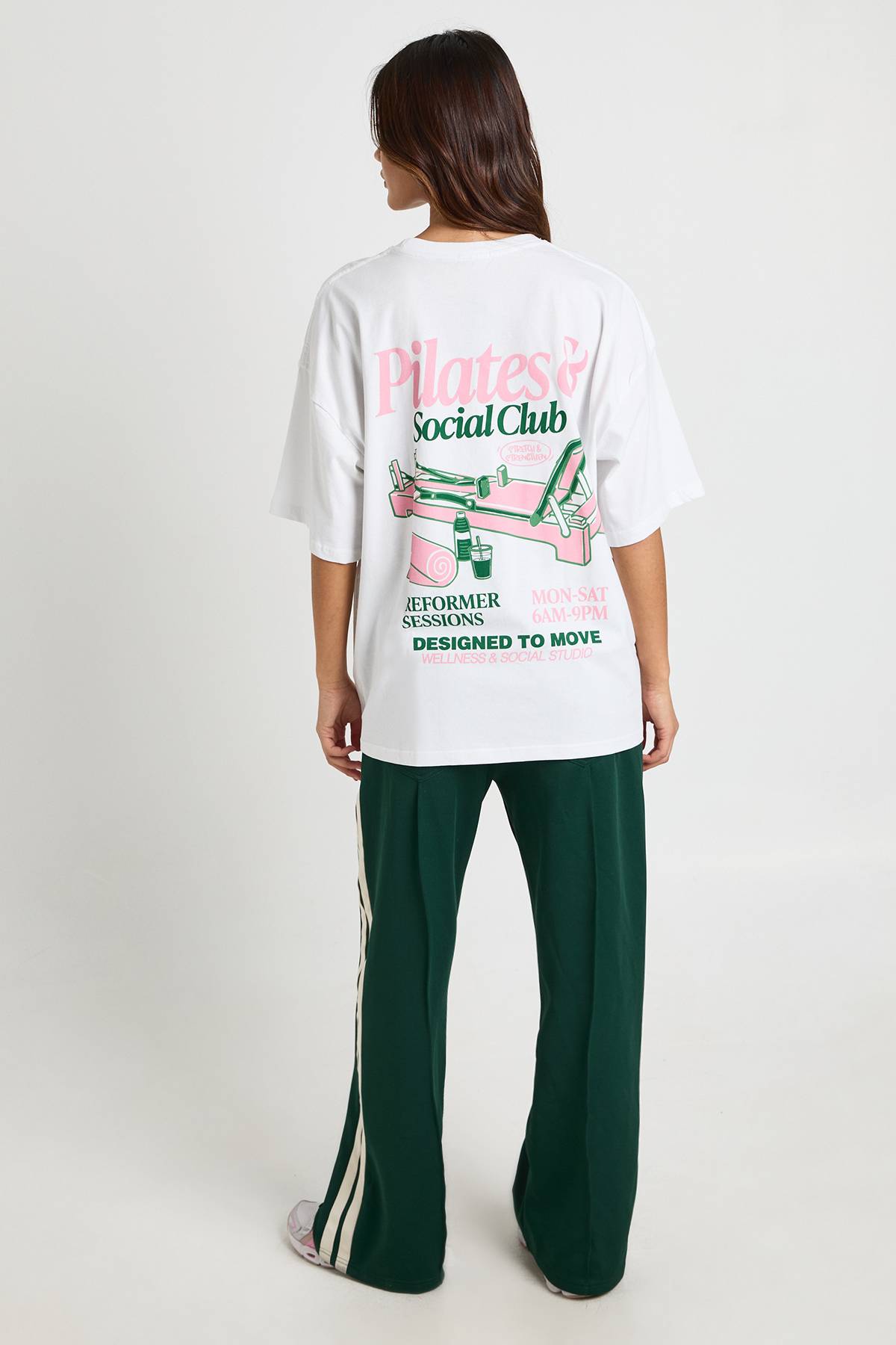 boohoo T-shirt Imprimé Devant Et Dos Reformer Pilates And Social Club