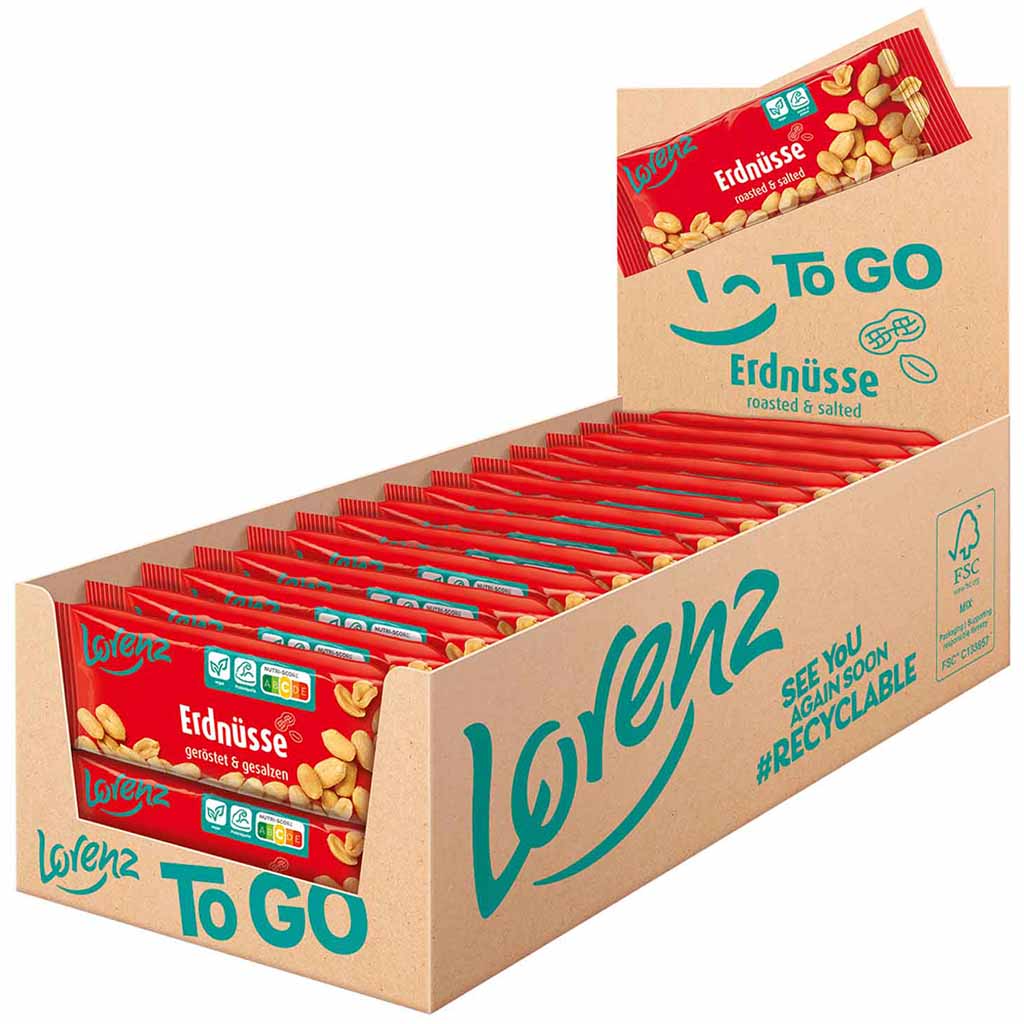 Lorenz Erdnüsse geröstet und gesalzen 28x40g= 1120g MHD:11.8.25