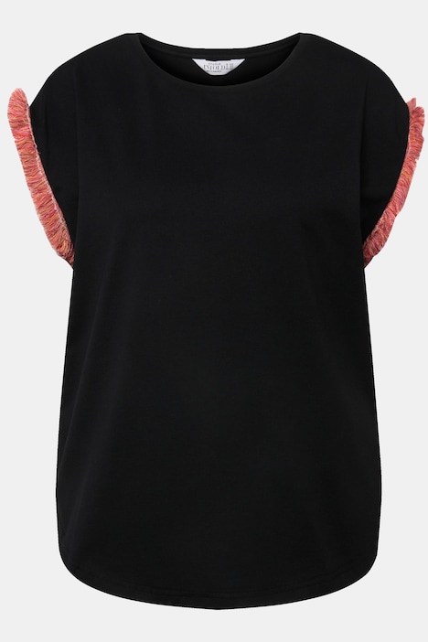 Top, oversized, Armausschnitt-Bordüren