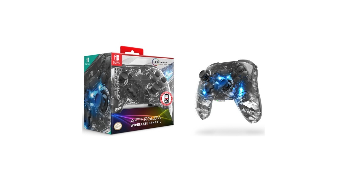 PDPAfterglow Wireless Deluxe Controller  (Transparant/zwart, Nintendo Switch, Nintendo Switch - OLED, Nintendo Switch Lite)
