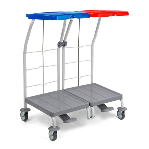 Chariot de ramassage linge 2 supports avec pédale Filmop