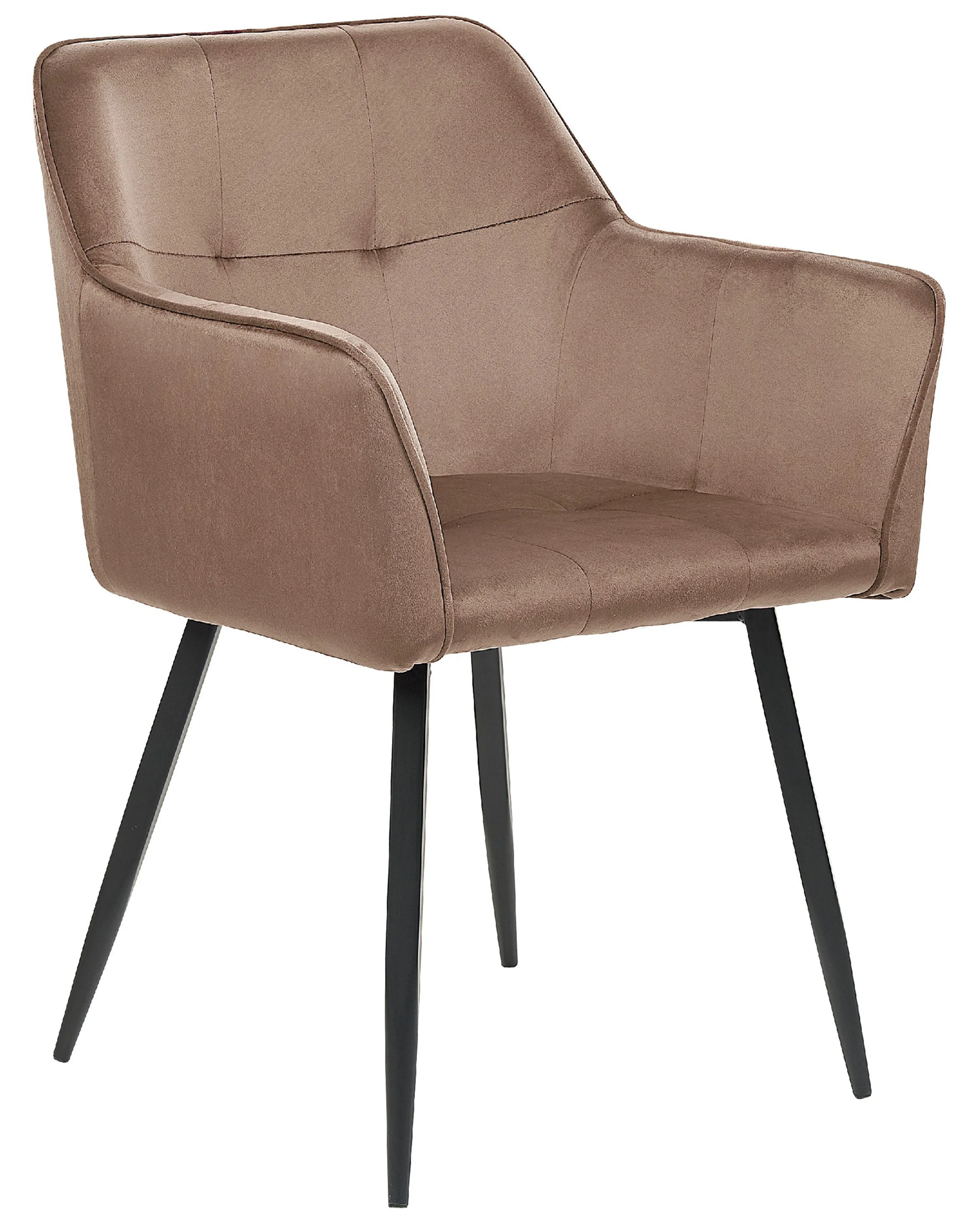 Set van 2 eetkamerstoelen JASMIN Fluweel Bruin