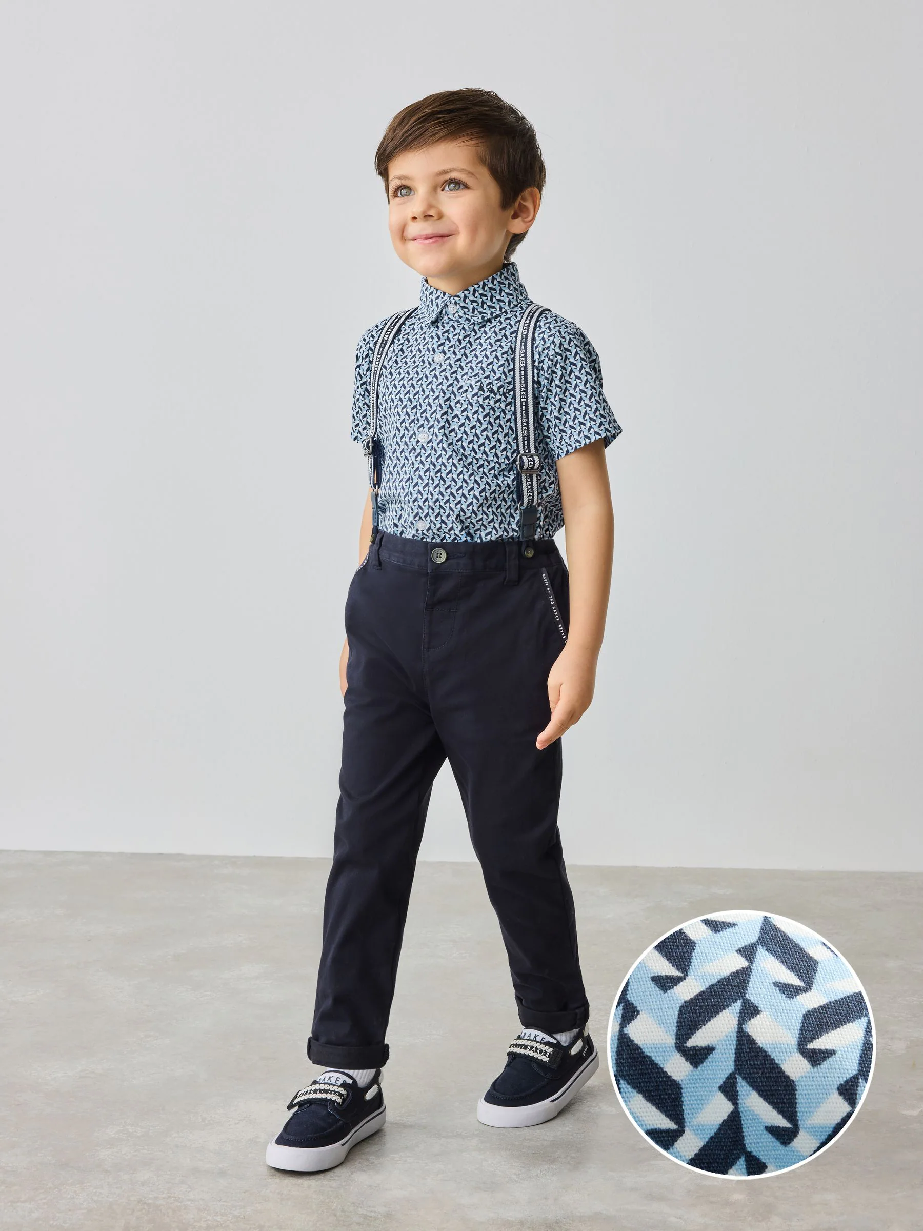 Marineblauw - Baker by Ted Baker Shirt Trousers and Braces Set