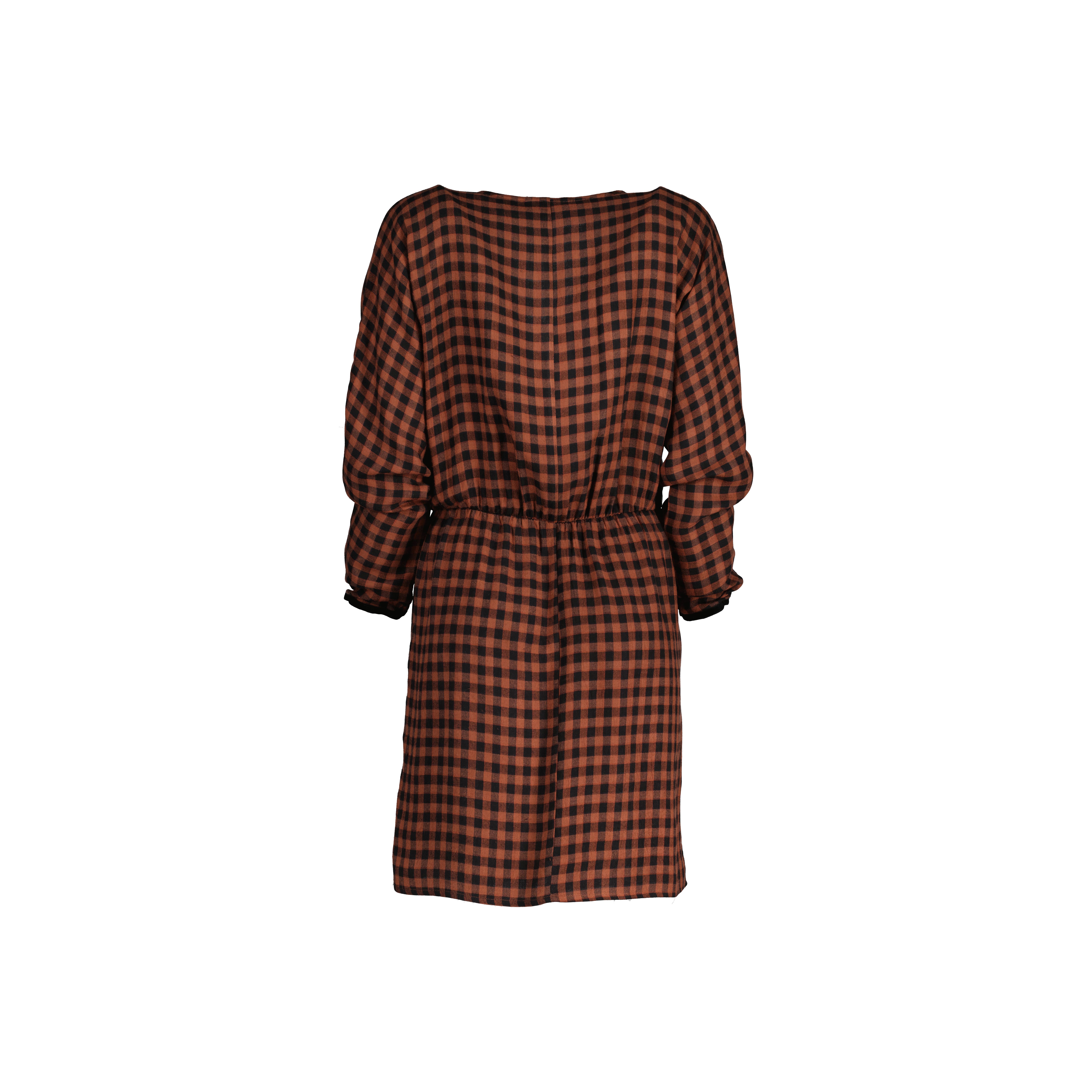 Vestido xadrez - Marrom