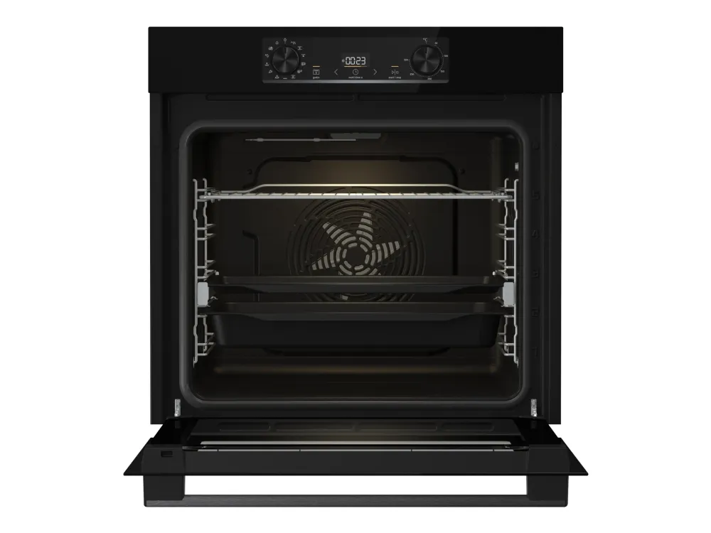 Gorenje Essential BOS6737E13BG - Ovn - med dampfunktion - til indbygning - niche - bredde: 56 cm - dybde: 55 cm - højde: 59 cm - med selv-rengøring - Klasse A - sort