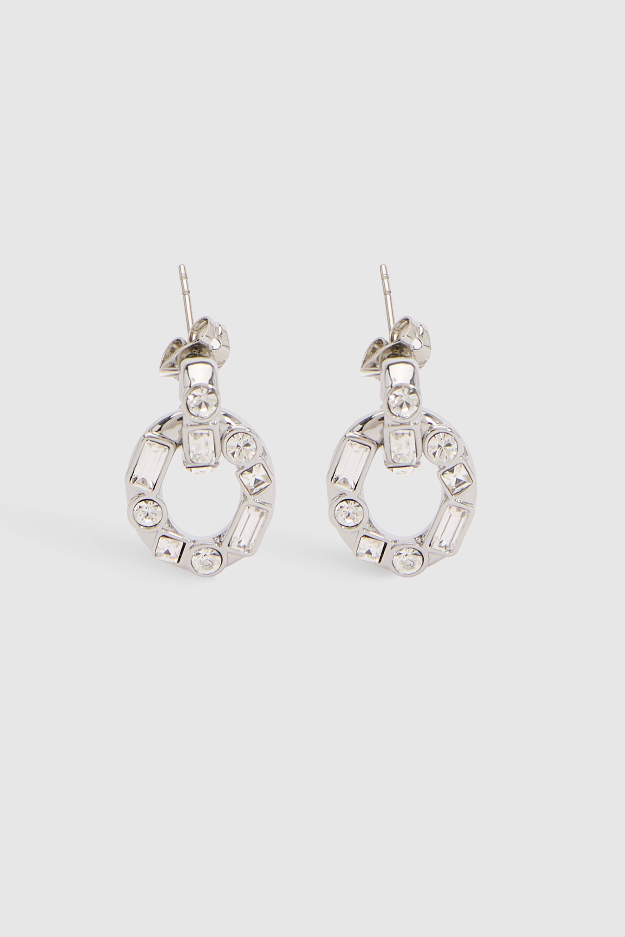 KarenMillen Boucles D'oreilles Pendantes À Maillons Ornés De Cristaux