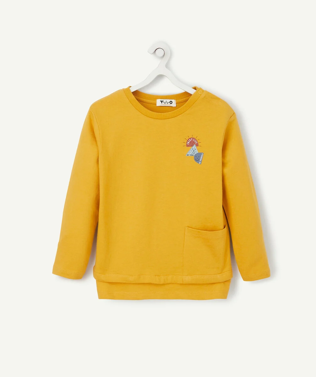 LE T-SHIRT ÉVOLUTIF MANCHES LONGUES JAUNE EN COTON PIMA