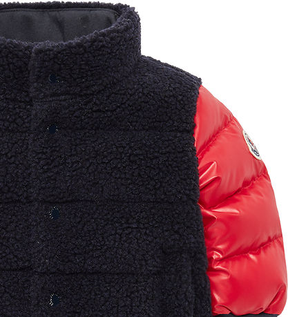 Moncler Dunjakke m. Fleece - Tyler - Navy m. R?d