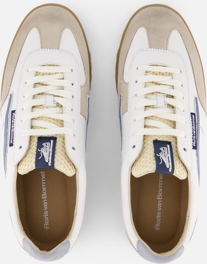 Floris van Bommel De Zaler 01.18 leren sneakers wit beige blauw