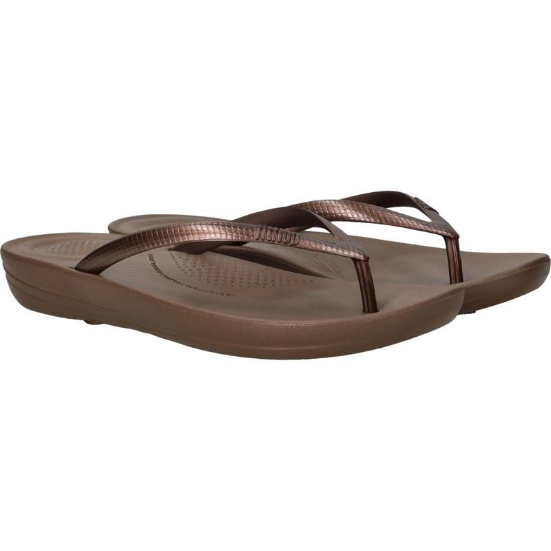 FitFlop Iqushion Ergonomic Teenslippers Bruin Dames
