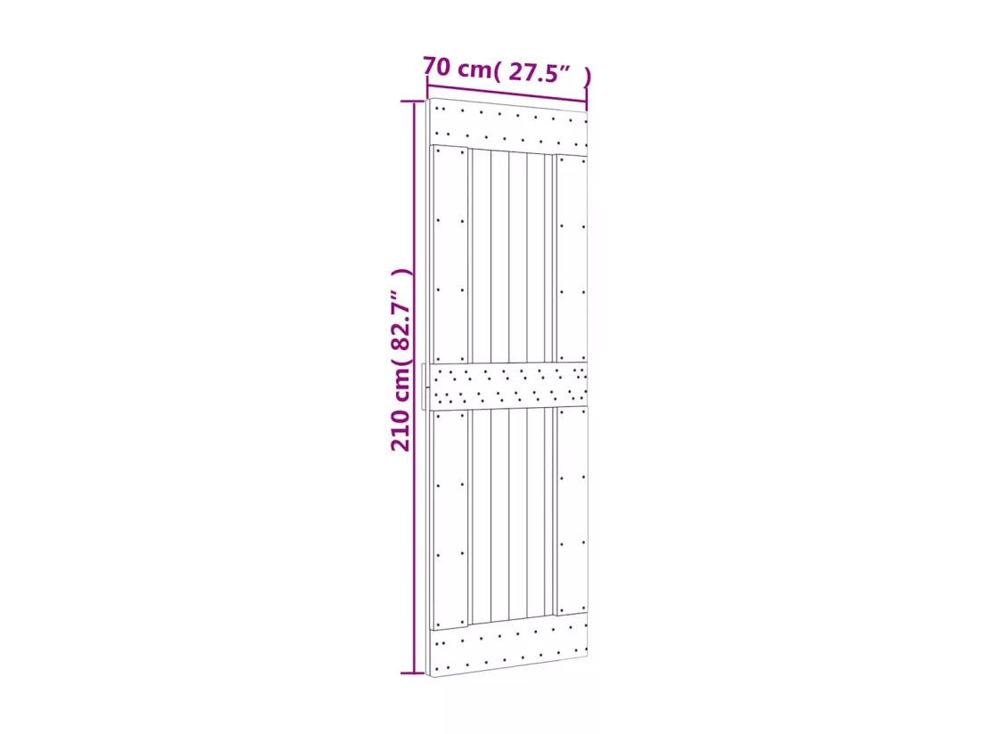 Porte NARVIK 70x210 cm bois massif de pin