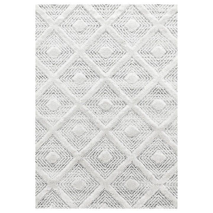 Scandinavisch vloerkleed - Pitea Ethno Creme/Grijs
