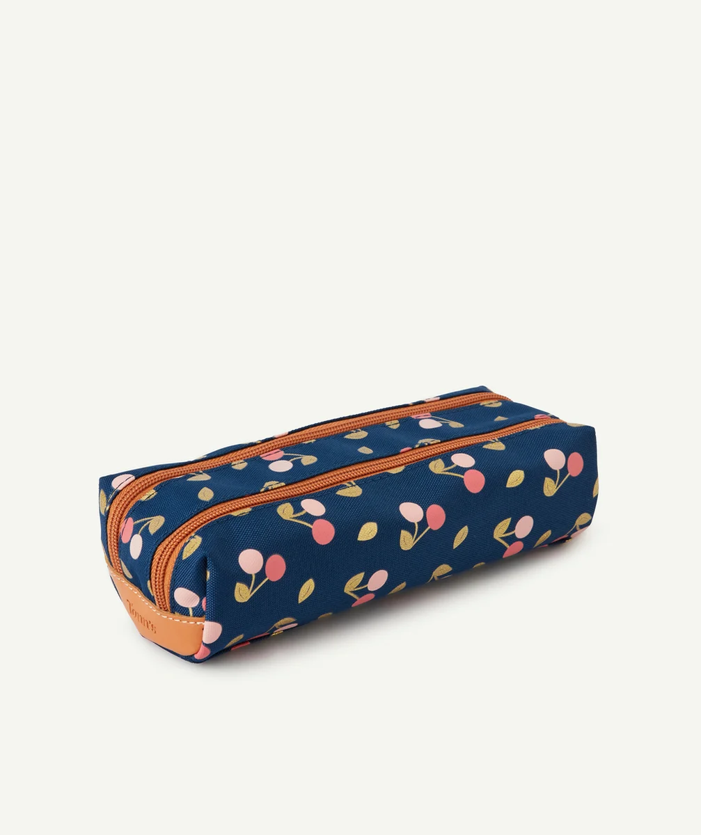 TANN'SLA TROUSSE SCOLAIRE DOUBLE ALEXA BLEUE IMPRIMÉE CERISES