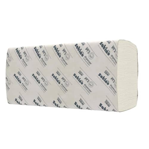 Essuie-mains plié W blanc 3 plis 20,6 x 32 cm Satino by Wepa