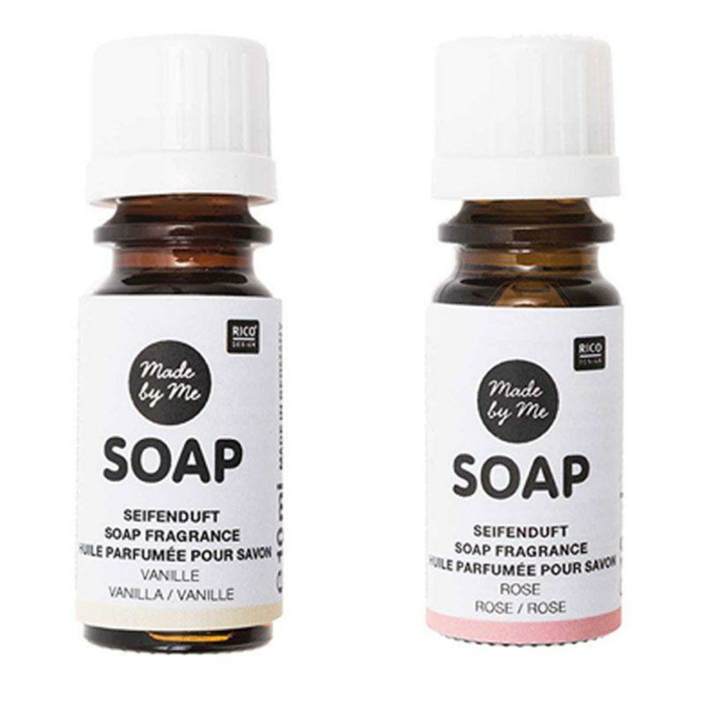 2 huiles parfumées 10 ml pour savon - vanille, rose