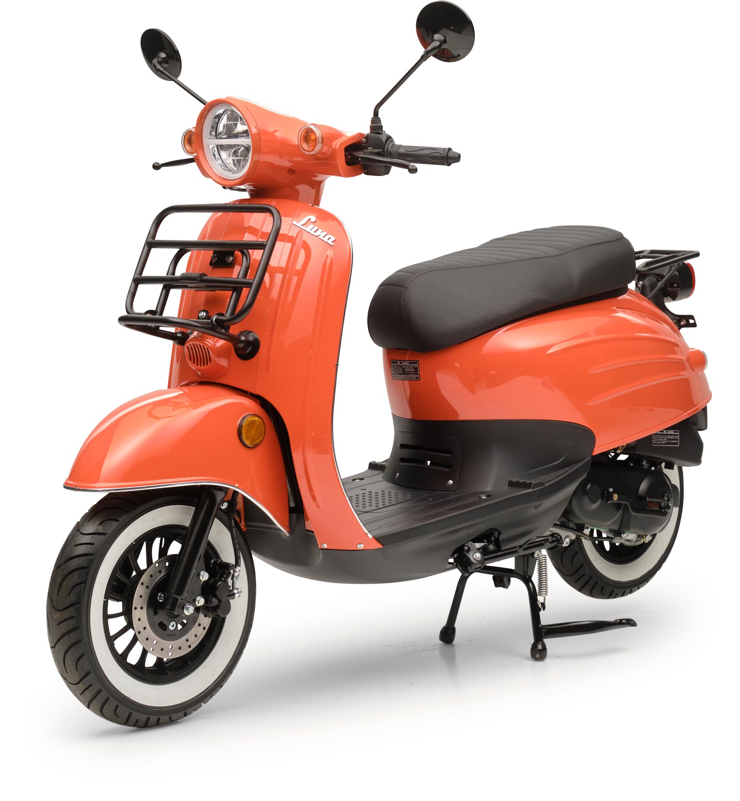 Motorroller Retro Luna Feuerrot 50ccm 45 kmh Moped Scooter