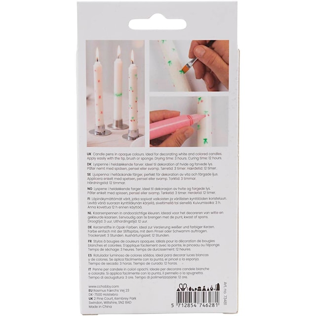 Lyspenner, svart, grønn, lys grå, rød, 4x30 ml/ 1 pk.