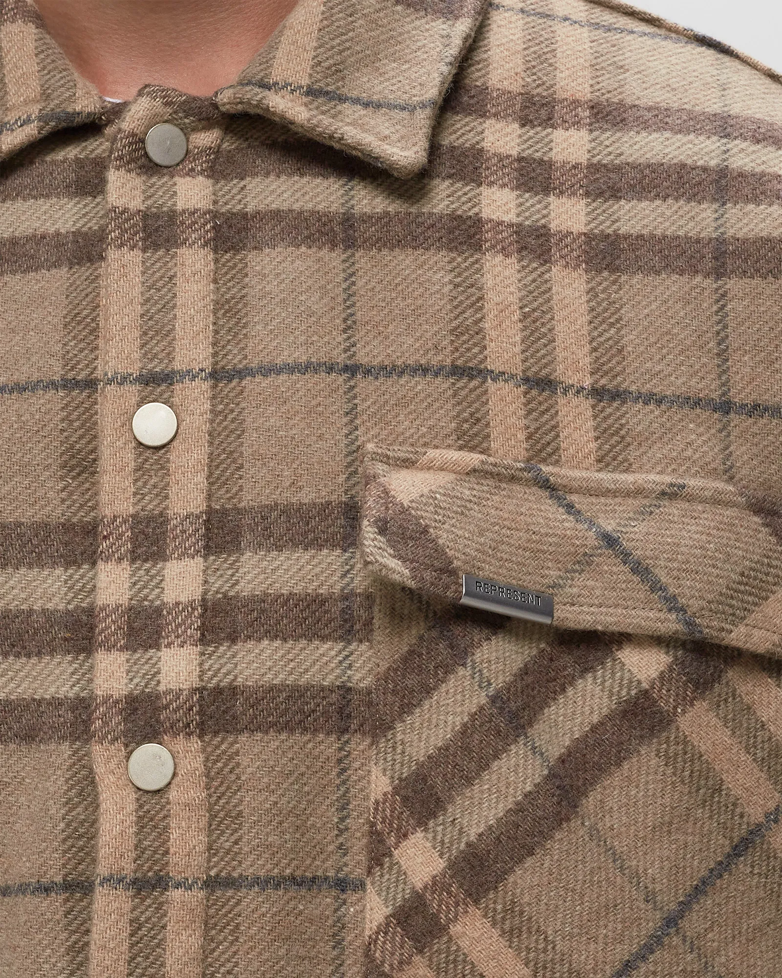 Represent INTIAL PRINT FLANNEL SHIRT