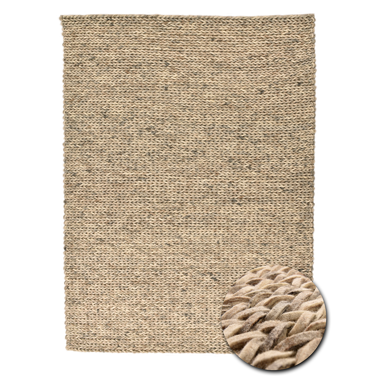 Teppich ARLBERG - natur beige - handgewebt - 70x140 cm