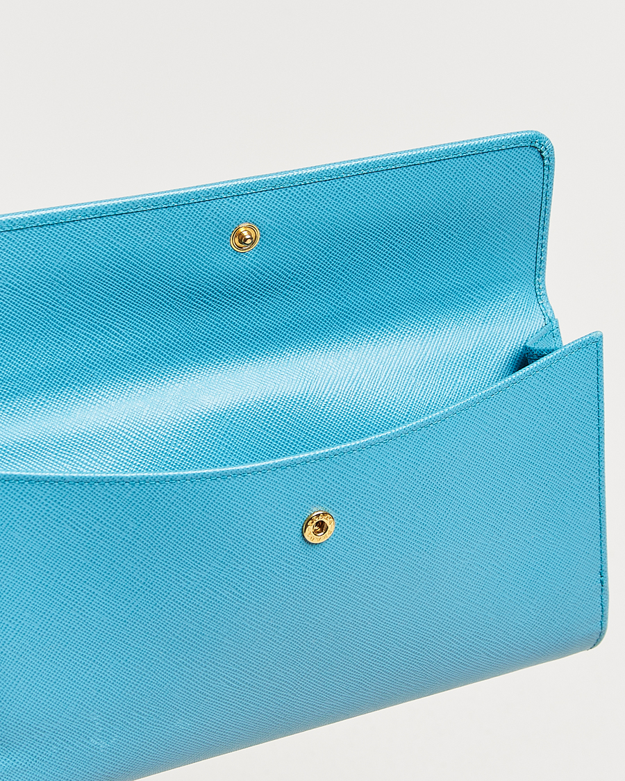 Prada Pre-Owned Saffiano Leather Wallet Light Blue