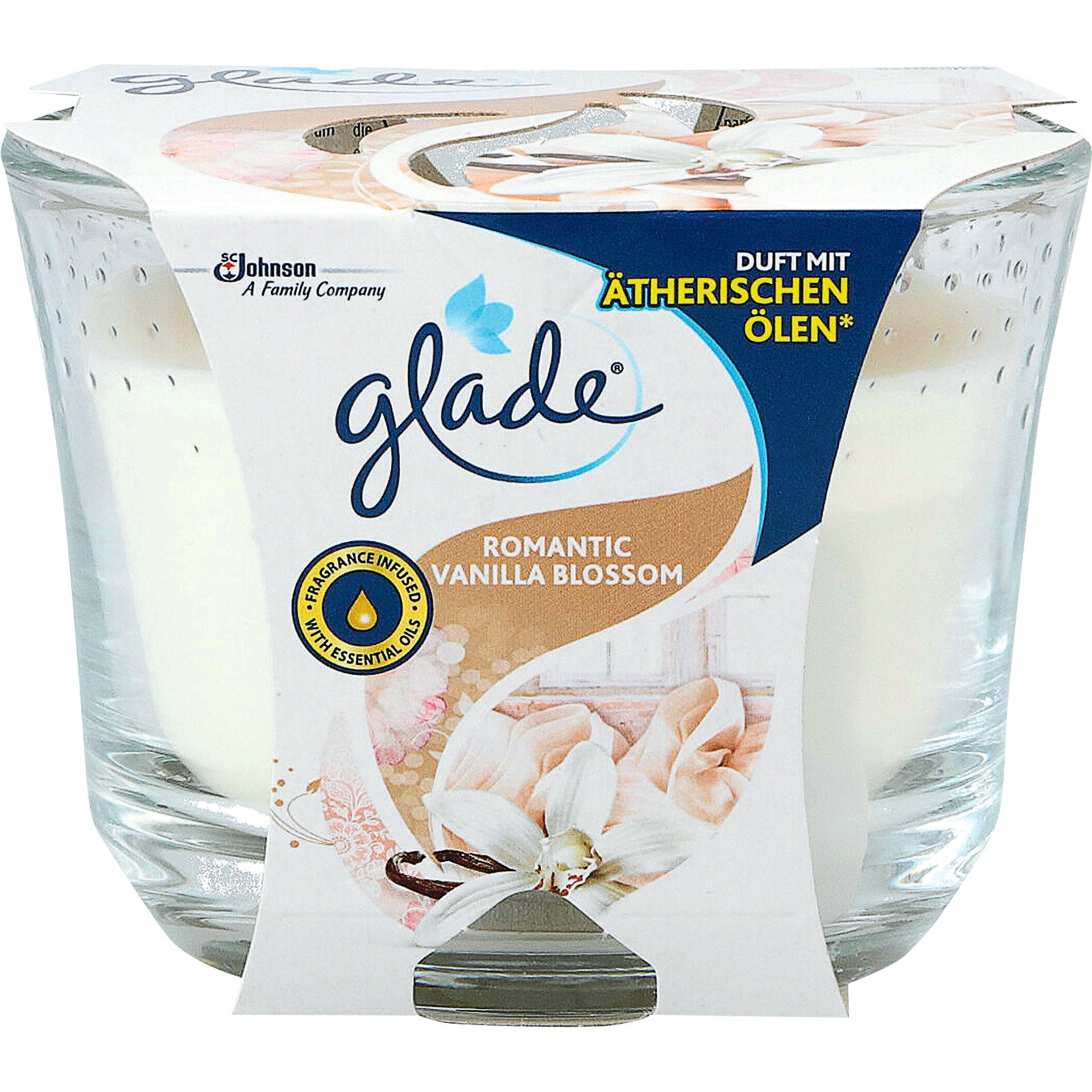 Glade Premium Duftkerze Romantische Vanilleblüte 224 g